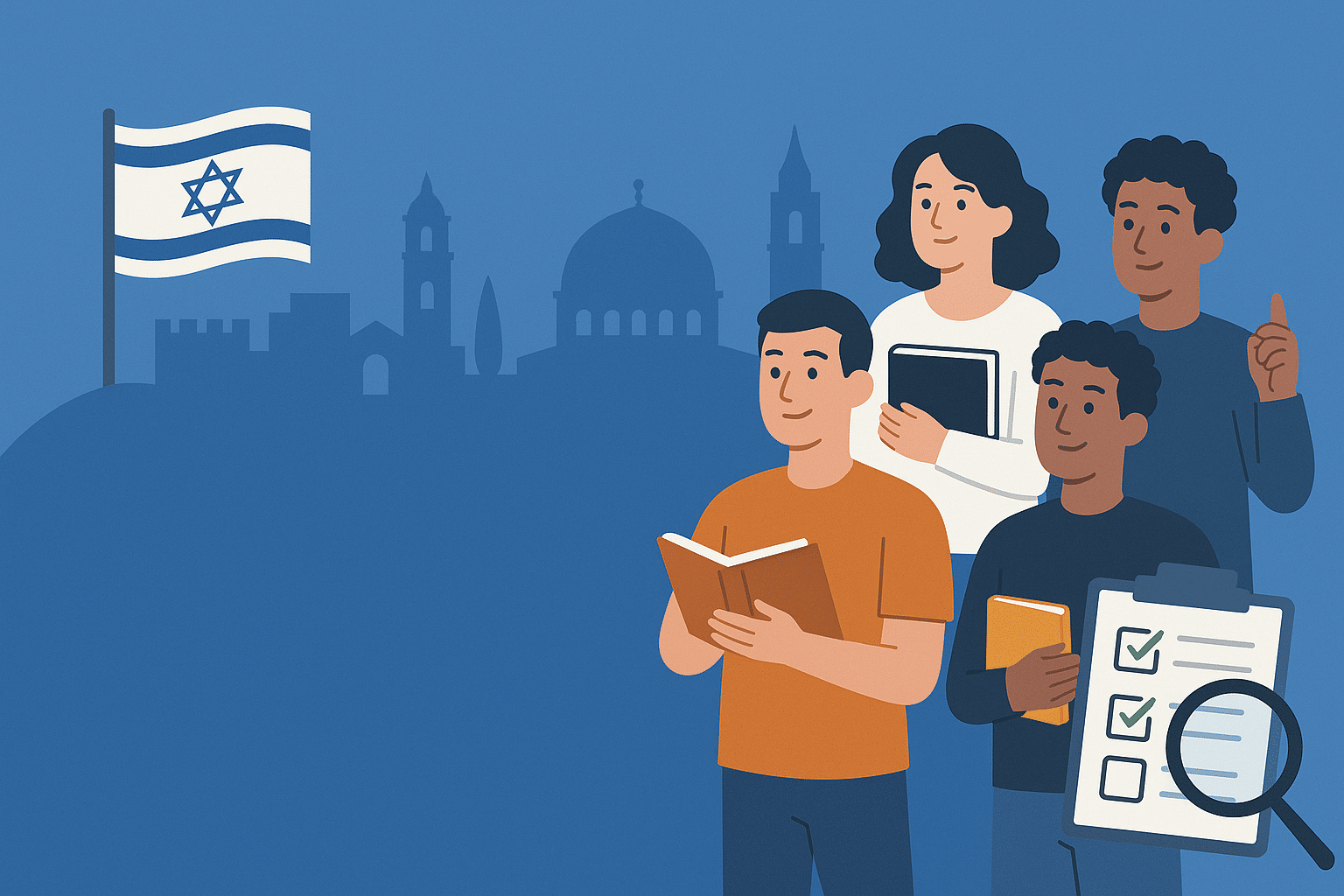 Étudiants francophones apprenant l’hébreu dans un oulpan en Israël – illustration 2025