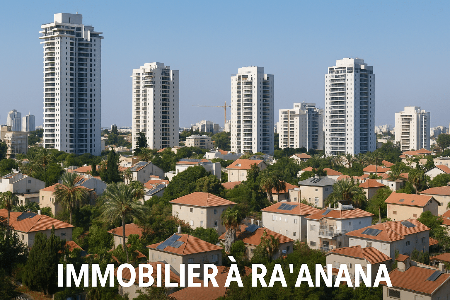 Vue résidentielle à Raanana – Quartier verdoyant avec maisons modernes et appartements familiaux