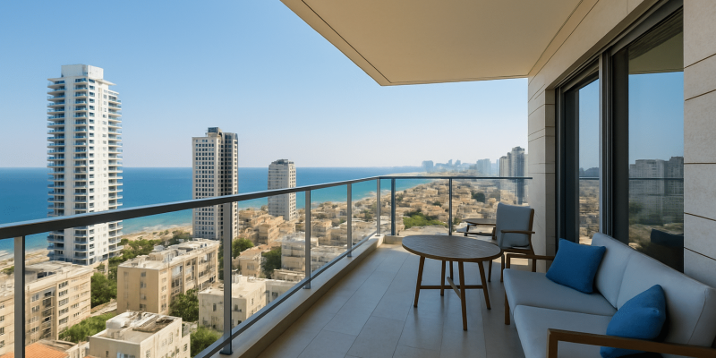 Appartement avec vue sur mer en Israël, immobilier moderne à Netanya ou Tel Aviv
