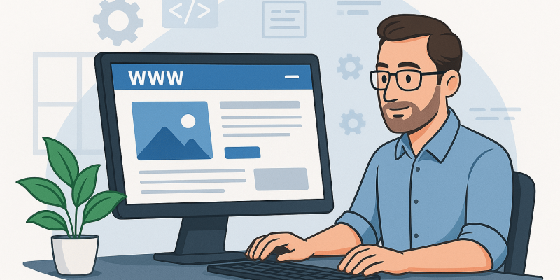 Bannière professionnelle illustrant la création de sites Internet modernes en Israël