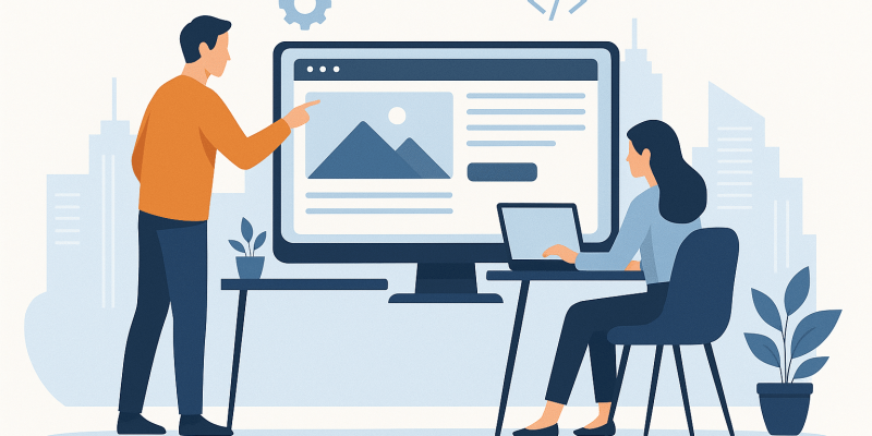 Illustration d’une agence web francophone en Israël – création de sites SEO sur-mesure